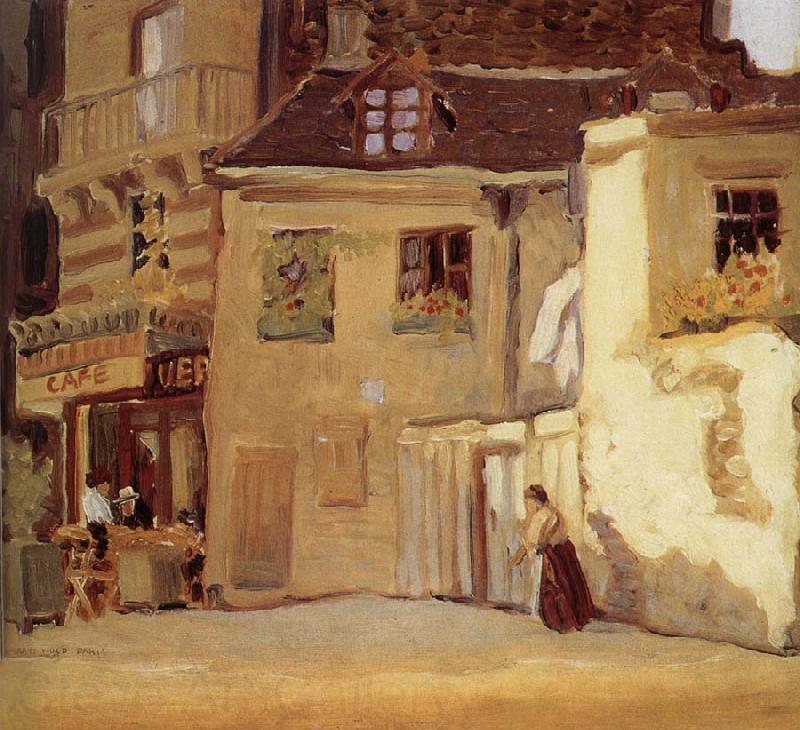 Grant Wood The cafe of Paris corner Spain oil painting art